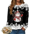 thumbnail image 5 of mgoYE Christmas Shirt Women Christmas Sweatshirts for Women Long Sleeve Shirt Graphic Tees Fall Pullover Tops(Black,2XL), 5 of 9