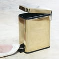 thumbnail image 5 of mDesign Metal Toilet Bowl Brush and Holder + Wastebasket - Set of 2, Soft Brass, 5 of 9