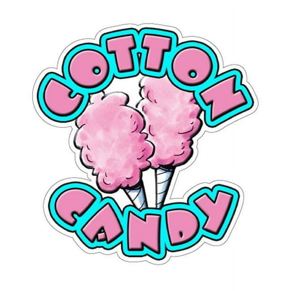SignMission  Cotton Candy Concession Decal Trailer Cart Sign