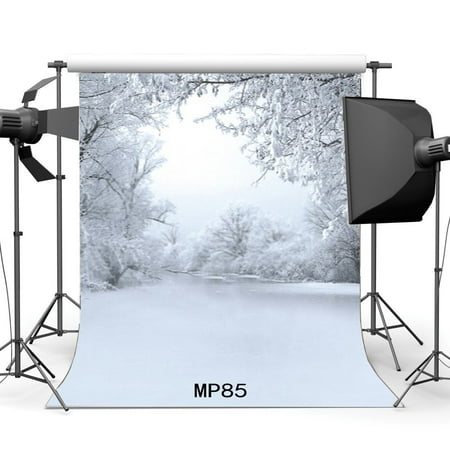 Image of 5x7ft Heavy Snow Backdrop Merry Christmas Snow Covered Landscape Nature Winter Scene Forest Trees Happy New Year Backdrops Photography Background Kids Adults Photo Studio Props