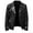 Black-A, variant on Men Leather Jacket Outerwear Retro Fashion PU Leather Long Sleeved Stand Collar Coat with Zipper Pockets Yellow
