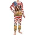 thumbnail image 2 of DISNIMO Horse American Flag Pajamas for Kids Girls 11-12 Kids 2 Piece Pjs Long Sleeve and Pants Pj Sets Elastic Waist Long Top Girls Cute Sleep Wear Soft Pj Sets, 2 of 7
