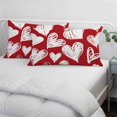 thumbnail image 3 of Valentine's Day Pillow Covers, Linen Long Throw Pillow Case, White Heart Love Red Modern Minimalist Holiday Pillow Protector Decorative Cushion Cover for Living Room/Bedroom 20" x 30", 3 of 8