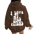 thumbnail image 5 of Couples Matching "I Love My Girlfriend" Hoodie Oversized Pullover Sweatshirt with Bubble Letter Print Soft Thick Unisex Hooded Sweatshirt, 5 of 7