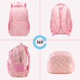 thumbnail image 2 of 3-Piece Backpack Set,Large Capacity Daisy Print Backpack with Insulated Lunch Bag & Pencil Pouch,Waterproof with Laptop Compartment & Side Pocket, 2 of 8