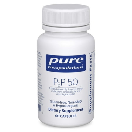 Pure Encapsulations P5P 50 - Active Vitamin B6 - Supports Energy Metabolism & Brain Health* - Gluten Free & Non-GMO - 60 Capsules