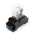 thumbnail image 1 of Sourcingmap® Relé de alimentación + Base DC 24V luz LED Verde Bobina 3PDT 11 Patillas, 1 of 2