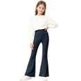 thumbnail image 6 of Girls Flare Legging Pants Kids High Waisted Bell Bottoms Boot Cut Yoga Dance Flared Trousers Girls Casual Slim Leg Pants Navy 12Y, 6 of 9