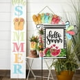 thumbnail image 3 of Hello Summer Watermelon Garden Flag Double Sided Black Stripes Watermelon Fruit Cool Summer Yard Flag Seasonal Holiday Outdoor Outside Decoration 12x18 Inch, 3 of 7