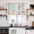 thumbnail image 2 of Turquoise Easter Kitchen Curtains Window Panels, Spring Easter Bunny Eggs Floral Wooden Insulated Window Treatment Curtain, Grommet Curtains for Bedroom/Living Room/Bathroom, 2 Piece 27.5"Wx39"L, 2 of 8