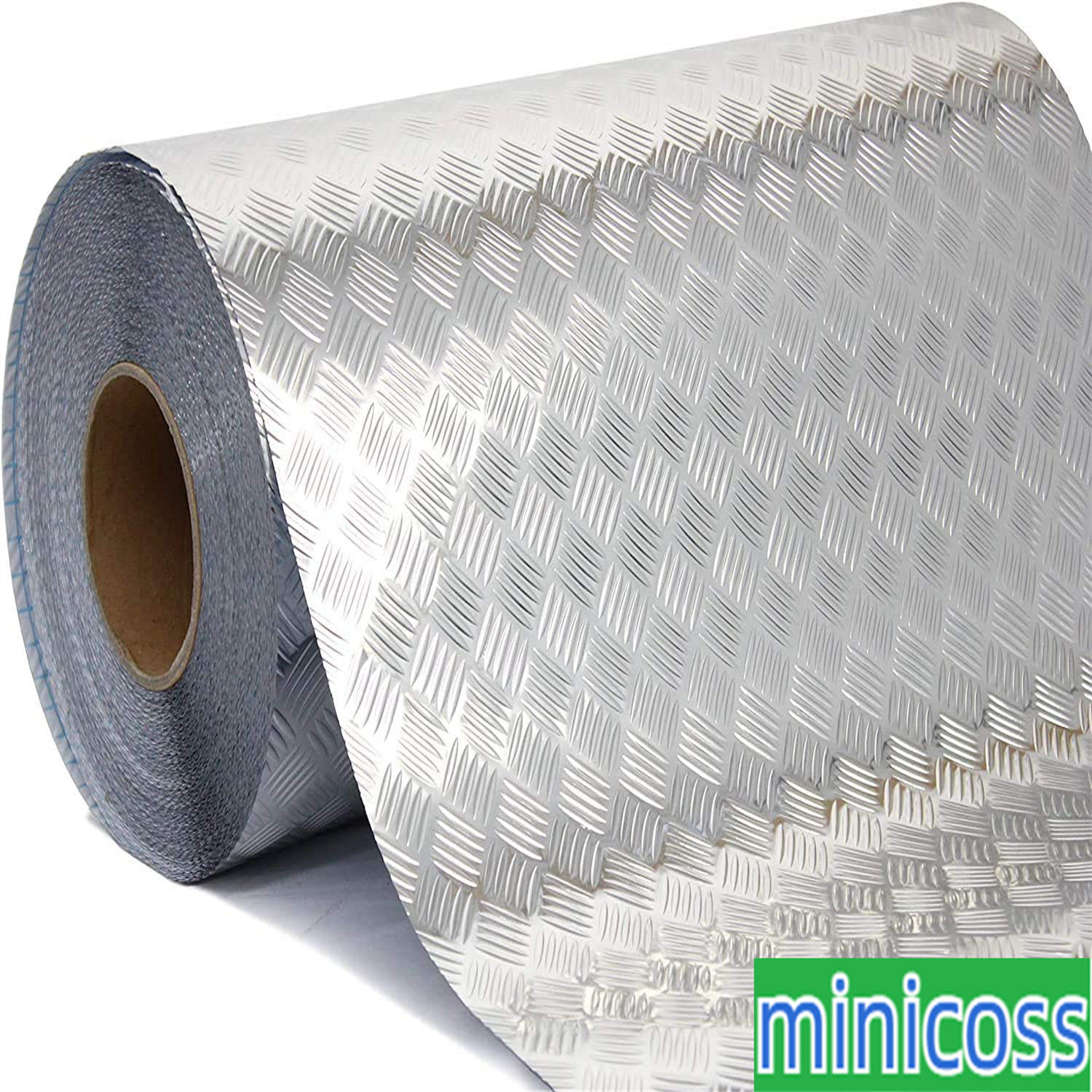 Industrial Utility Diamond Plate Metallic Chrome Finish Vinyl Wrap