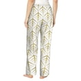 thumbnail image 3 of Sigee White And Gold Geometry Print Women's Soft Pajama Pants - Breathable and Comfortable Lounge Sleep Bottoms with Elastic Waistband and Pockets-XX-Large, 3 of 9