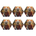 thumbnail image 2 of Fuzoiu Sunshine Flower Meditating Cat Print Leather Coasters Set,Drink Coasters Set of 6,for Tabletop Protection, Durable PVC Coasters,Home Décor and Housewarming Gift,Hexagon, 2 of 7
