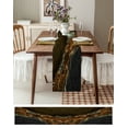 thumbnail image 3 of Table Runner Dresser Scarves 60 Inch Long, Wild Abstract Peacock Stone Agate Linen Dining Table Runners Brown Black Marble with Gold Line Tabletop Scarf for Wedding Holiday Party Kitchen, 3 of 7