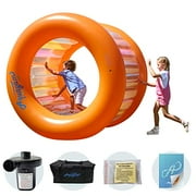 Giant Water Wheel Pool Float | Human Hamster Wheel | Inflatable Pool and Lake Toys | 65" Diameter | Inflatable Rolling Wheel | Outdoor Toys for Kids and Adults [Pump, Repair Kit, Carry Bag Included]