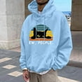 thumbnail image 2 of LUOGENLI Hoodies for Men with Designs Heavyweight Pullover Hooded Sweatshirt with Front Pocket and Adjustable Drawstring for Casual Comfort Hoodies for Men Zip up Light Blue Size S, 2 of 4