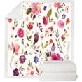 thumbnail image 6 of Wildflowers Floral Throw Blanket Colorful Watercolor Poppy Cornflower and Chamomile Decorative Soft Warm Cozy Blanket Plush Throws ​Blankets (51" x 59"), 6 of 6