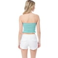 thumbnail image 5 of MixMatchy Women's Sexy Frill Knot Front Knit Strapless / Strap Tube Crop Top, 5 of 6