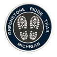 thumbnail image 1 of Go Trekking! At Greenstone Ridge Trail, Michigan 3.5 Inch Iron Or Sew On Embroidered Fabric Badge Patch Hiking Trails Iconic Series, 1 of 2