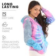 Pure Essence Tie Dye Fleece Long Sleeve Pullover Hoodie for Men and Women