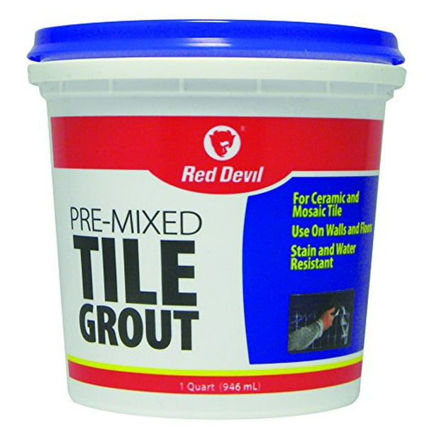 Red Devil 0424 PreMixed Tile Grout, 1Quart, White