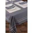 thumbnail image 2 of Contemporary Home Living French Striped Border Chambray Rectangular Tablecloth - 104" - Gray and, 2 of 3