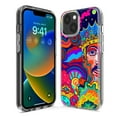 thumbnail image 3 of MUNDAZE Apple iPhone 12 Pro Max Shockproof Clear Hybrid Protective Phone Case Neon Psychedelic Indie Hippie Indie King Cover, 3 of 5