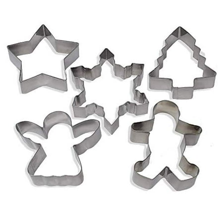 

christmas cookie cutters set 5 piece stainless steel cookie cutters christmas shapes by exultimate
