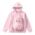 thumbnail image 3 of Pet Pouch Hoodie for Women, Sherpa Fleece Pet Carrier Hoodie with Zippered Kangaroo Pouch, Oversized Warm Sweatshirt with Side Pockets, 3 of 7