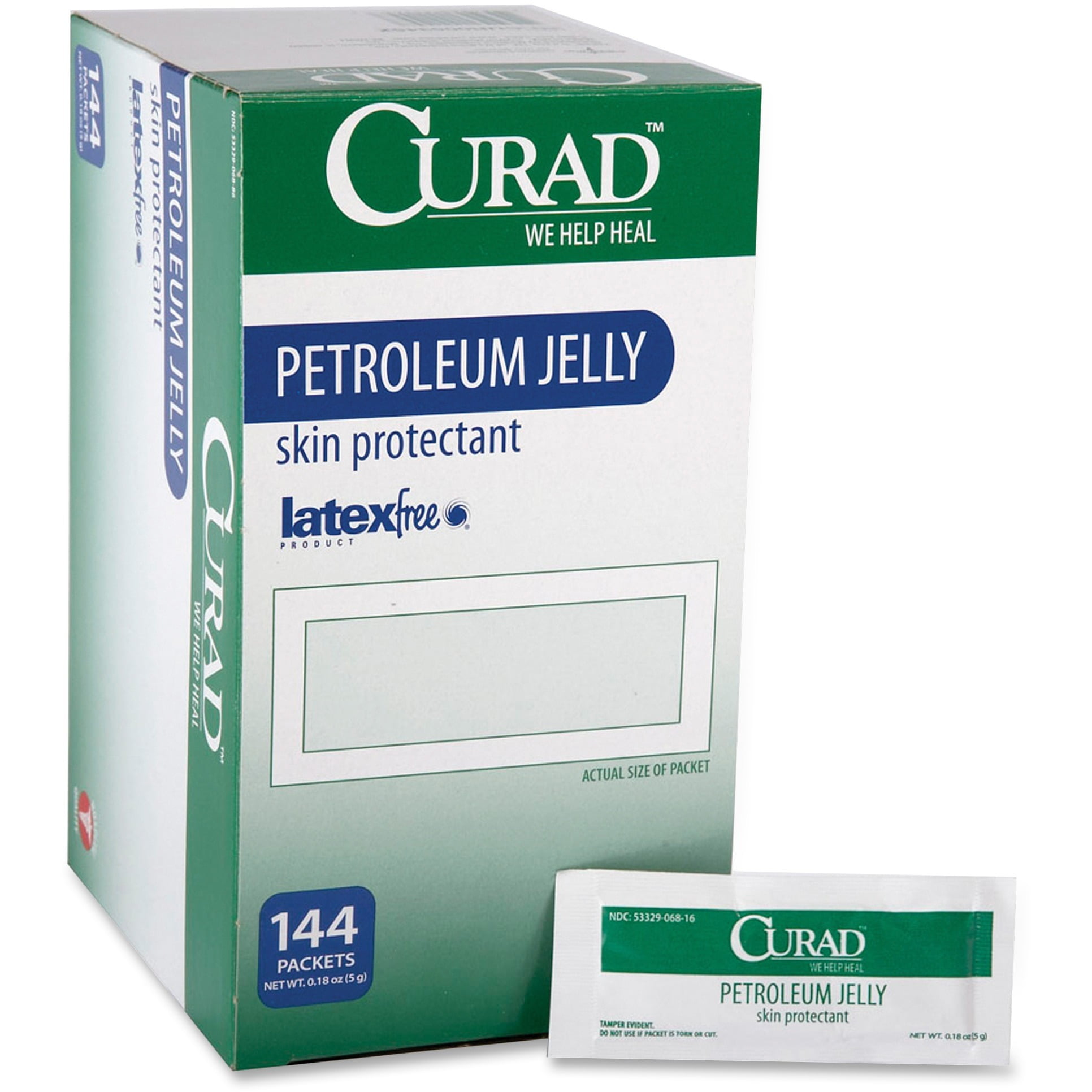 Curad, MIICUR005345Z, Petroleum Jelly Ointment Packets, 144 / Box