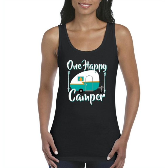 Womens ONE HAPPY CAMPER Tank Top