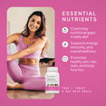 thumbnail image 3 of Self Nutrition Essential Nutrients for Women - Vegan Multivitamin with 28 nutrients -  Energy, Sleep, Mood, Nails & Skin Support, Reduce Cravings & Control Appetite - USA, 2 months supply, 3 of 9