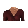 thumbnail image 2 of Bar III Womens Ribbed Twist Front Bodysuit Purple XXS, 2 of 3