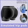 thumbnail image 2 of Women Padded Shapewear Boyshort, Hip Lifting Tummy Control Elastic, Black, 2 of 7