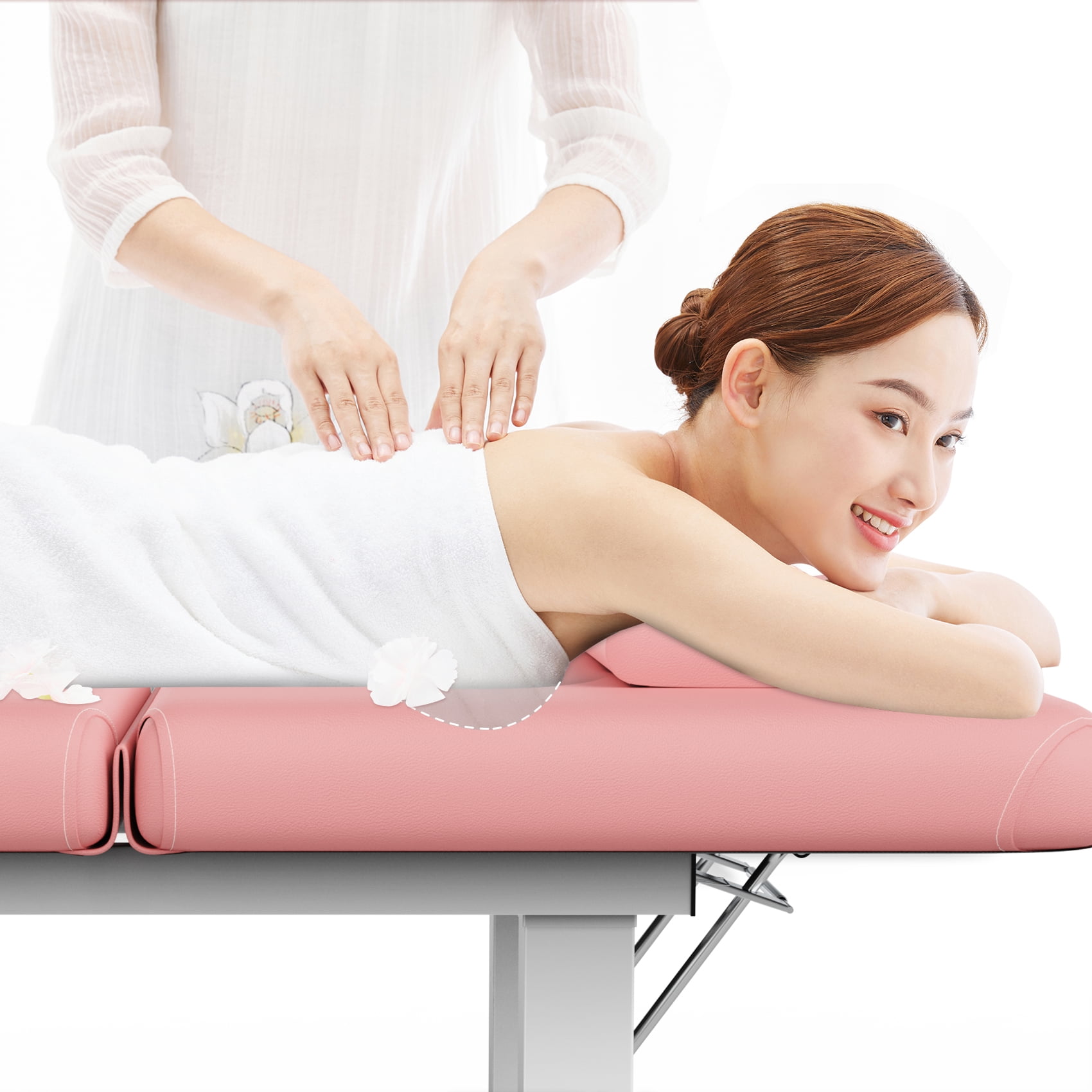 Miniyam 80" - High Quality Furniture Beauty Salon Beauty Bed Modern Segmented Structure Massage Bed - Pink