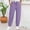 Purple, variant on Straight Leg Workout Pants,Pants for Women Solid Color Pants Lantern Style Cuffed Ankle with Pockets Loose Casual Full Length Pants