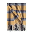 thumbnail image 2 of Clearance! Baberdicy Women's Autumn and Winter Colorful Plaid Shawl Thickening Warm Fringe Scarf Scarf Yellow, 2 of 8