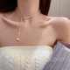 thumbnail image 3 of Elegante Collar De Perlas Con Colgante De Lazo Para Mujer , Cadena De Clavícula Estilo Coreano Y Japonés, 3 of 4