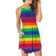 thumbnail image 2 of Babysbule Clearance Woman Summer Dresses Women's Sleeveless Loose Plain Dresses Casual Short Dress With Pockets Tie-Dye Rainbow Gradient Print Dress, 2 of 7