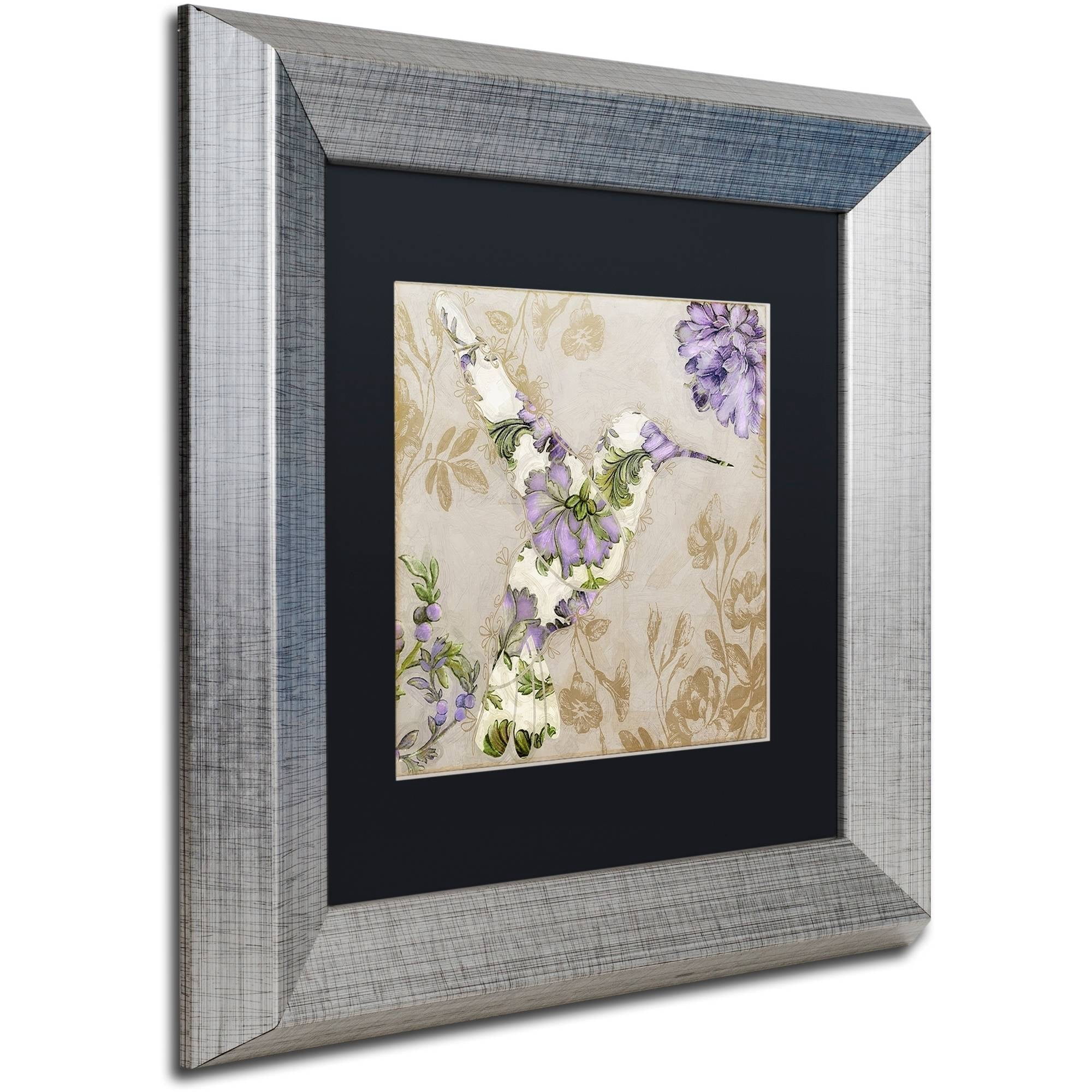 Trademark Fine Art "Winged Tapestry IV" Canvas Art by Color Bakery Black Matte, Silver Frame