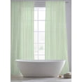 thumbnail image 6 of Sage Green Striped Semi Sheer Curtains 96 Inch Length 2 Panels Set, Modern Simple Farmhouse Beige Sheer Kitchen Curtain Privacy Voile Window Curtain for Living Room Bedroom Rod Pocket Drapes, 6 of 7