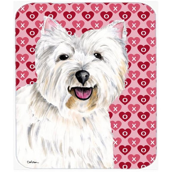 Westie Hearts Love And Valentines Day Portrait Mouse Pad, Hot Pad Or Trivet
