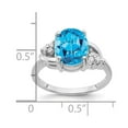 thumbnail image 4 of Primal Gold 14 Karat White Gold 10x8mm Oval Blue Topaz and Diamond Ring, 4 of 5