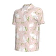 thumbnail image 2 of Vsdgher Cute Rabbit Print Men's Short Sleeve Stretch Polo Shirt, Moisture-Wicking Performance Polo Shirt, 2 of 8