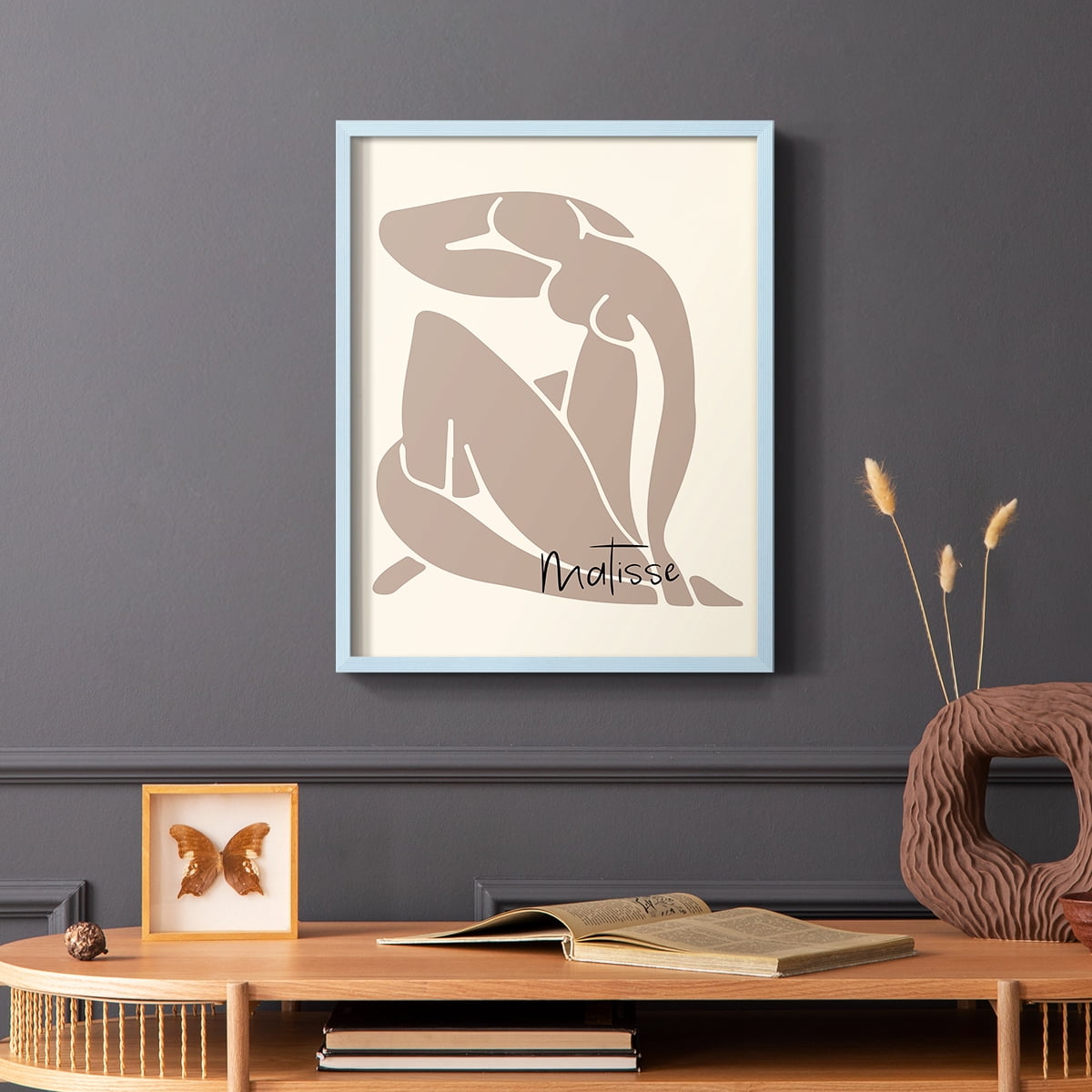 Matisse CCCVIII in Blue Solid Wood 8 x 10 Framed Print