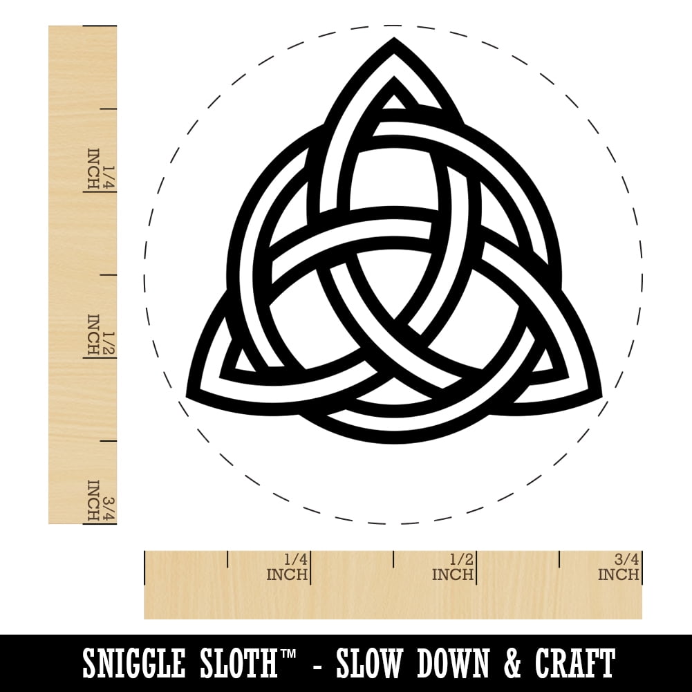 Celtic Triquetra Knot Outline Self-Inking Rubber Stamp Ink Stamper - Fuchsia Ink - Small 3/4 Inch