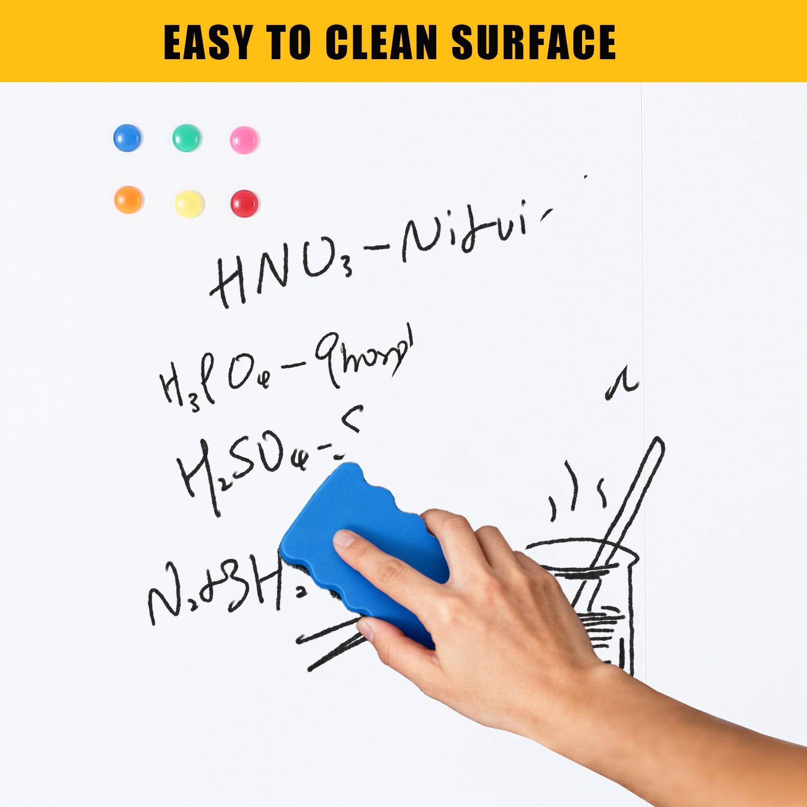 Ataujin Magnetic Whiteboard 60x40 Inch, Large Dry Erase Board with Aluminum Frame & Deep Pen Tray, Hanging Mounted Whiteboard, Smooth Writing Surface for Office, Classroom, Home