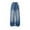Blue 2, variant on LYHaoo Girls Jeans Wide Leg Baggy Denim Pants High Elastic Waisted Cute Bow Trousers Casual Kids Streetwear Trendy Jogger Trousers Sizes 4-5 Years Blue