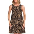 thumbnail image 1 of Disketp Brown Camouflage Skull para Vestido sin Mangas para Mujeres, Vestidos de Verano para Mujeres, Casual y Holgado para la Playa, 1 of 7