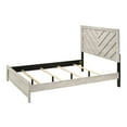 thumbnail image 2 of 4pc Rustic Beige Gray Finish Bedroom Furniture King Bed Dresser Mirror Nightstand Set, 2 of 7